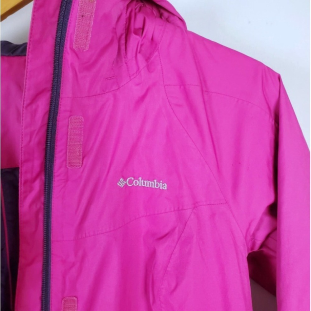 Columbia Omni-Tech Windbreaker Jacket Women's Size Small Pink Hooded Full Zip - Picture 3 of 8